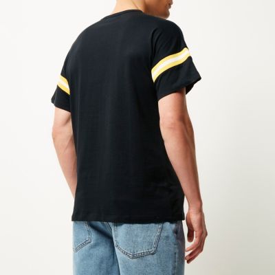 Navy ADPT stripe sleeve t-shirt
